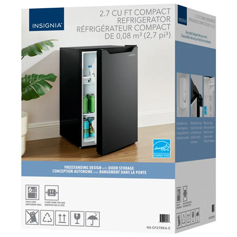 Réfrigérateur de bar autonome de 2,7 pi³ d'Insignia (NS-CF27BK6-C) - Noir - Exclusivité Best Buy