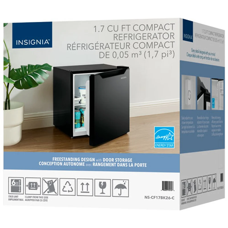 Insignia 1.7 Cu. Ft. Freestanding Bar Fridge (NS-CF17BK26-C) - Black - Only at Best Buy