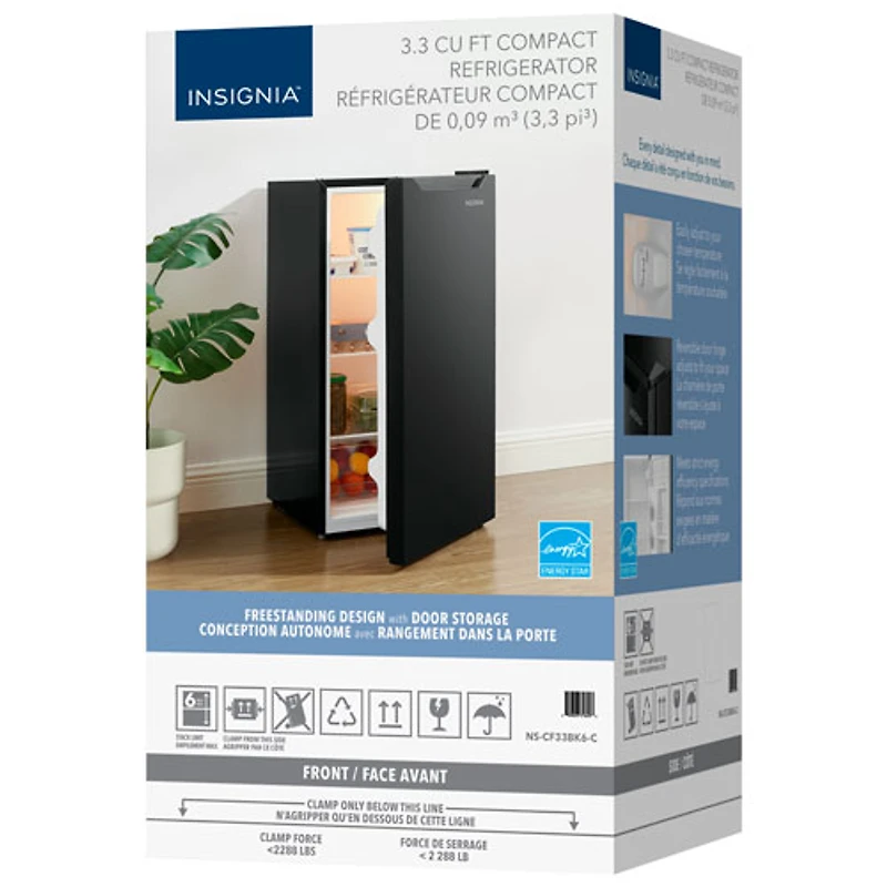 Réfrigérateur de bar autonome de 3,3 pi³ d'Insignia (NS-CF33BK6-C) - Noir - Exclusivité Best Buy