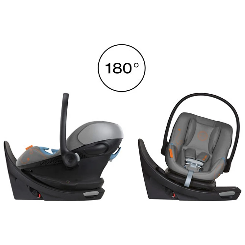Cybex Aton G Swivel Rear-facing Infant Car Seat with SensorSafe - Lava Grey