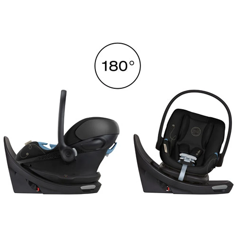 Siège d'auto pour bébé orienté vers l'arrière Aton G Swivel de Cybex avec SensorSafe - Noir lunaire