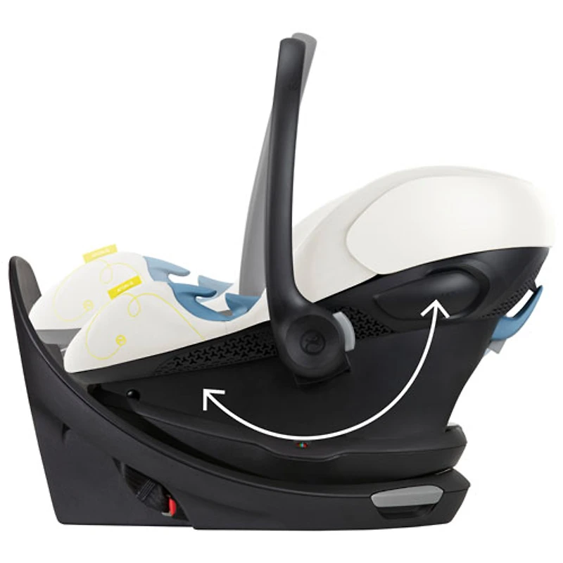Siège d'auto pour bébé orienté vers l'arrière Aton G Swivel de Cybex avec SensorSafe - Beige coquillage
