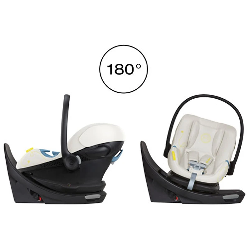 Cybex Aton G Swivel Rear-facing Infant Car Seat with SensorSafe - Seashell Beige