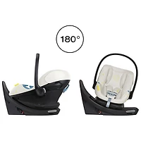 Cybex Aton G Swivel Rear-facing Infant Car Seat with SensorSafe - Seashell Beige