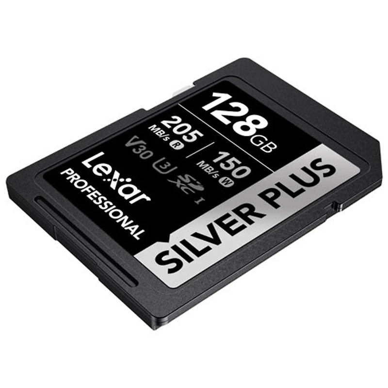 Carte mémoire SDXC UHS-I de Go et de 205 Mo/s Professional Silver Plus de Lexar