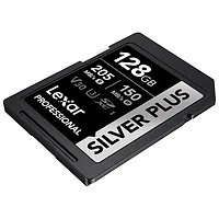 Carte mémoire SDXC UHS-I de Go et de 205 Mo/s Professional Silver Plus de Lexar