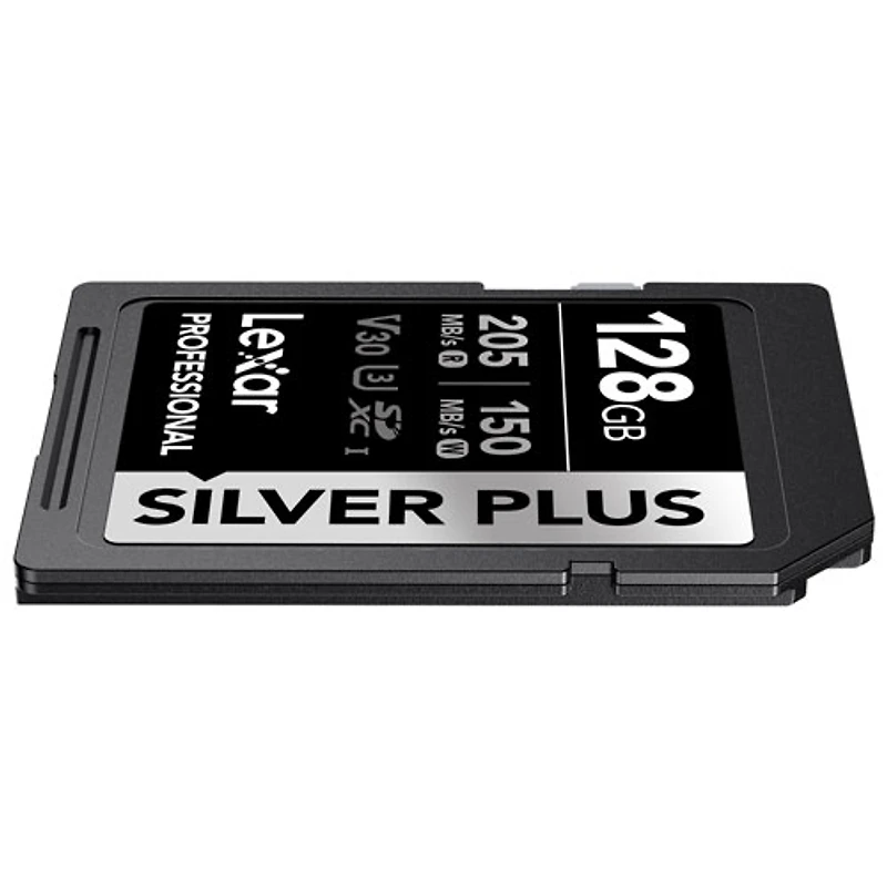 Carte mémoire SDXC UHS-I de Go et de 205 Mo/s Professional Silver Plus de Lexar