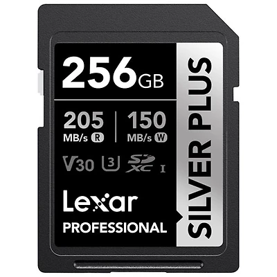 Lexar Professional Silver Plus 256GB 205MB/s UHS-I SDXC Memory Card