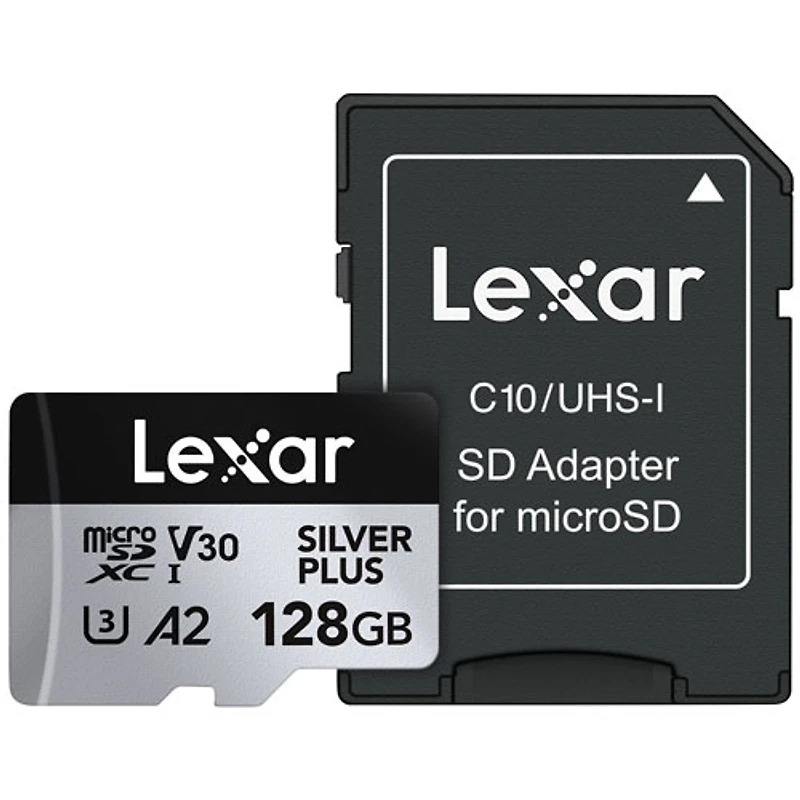 Carte mémoire microSDXC UHS-I de Go et de 205 Mo/s Professional Silver Plus de Lexar