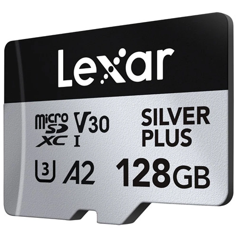 Carte mémoire microSDXC UHS-I de Go et de 205 Mo/s Professional Silver Plus de Lexar