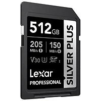 Lexar Professional Silver Plus 512GB 205MB/s UHS-I SDXC Memory Card