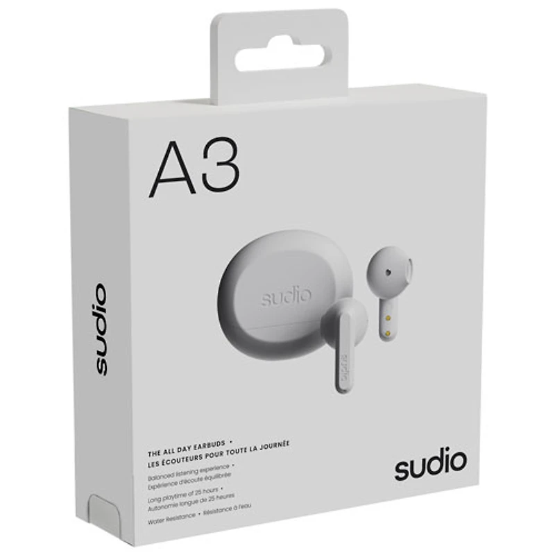 Écouteurs boutons 100 % sans fil A3 Audio de Sudio - Blanc
