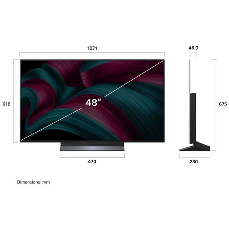 Téléviseur intelligent DELO HDR UHD 4K C5 de 48 po de LG (OLED48C5PUA) - 2025
