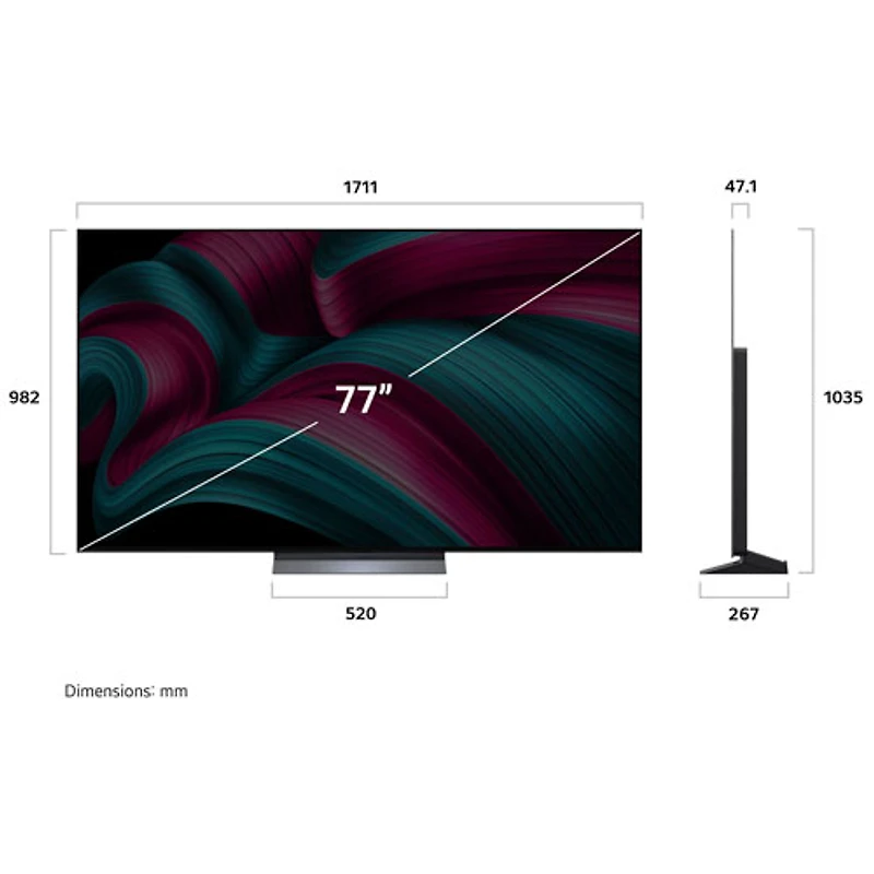 Téléviseur intelligent DELO HDR UHD 4K C5 de 77 po de LG (OLED77C5PUA) - 2025