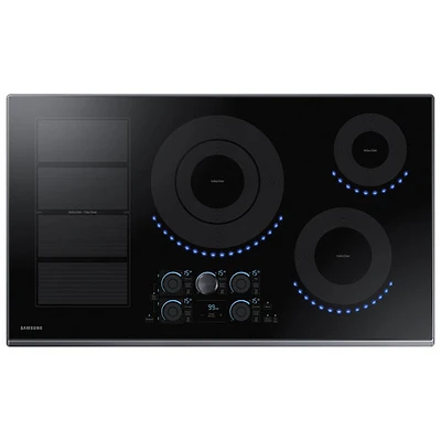Boîte ouverte - Surface de cuisson à induction à 4 éléments 36 po de Samsung (NZ36K7880UG/AA) - Acier inoxydable noir