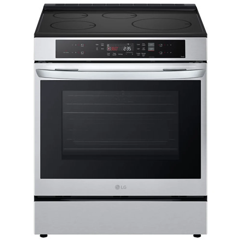 Boîte ouverte - Cuisinière à induction intelligente encastrable convection véritable friture air chaud 6,3 pi³ 30 po de LG (LSIL63332FE) - Inox - Parfait état