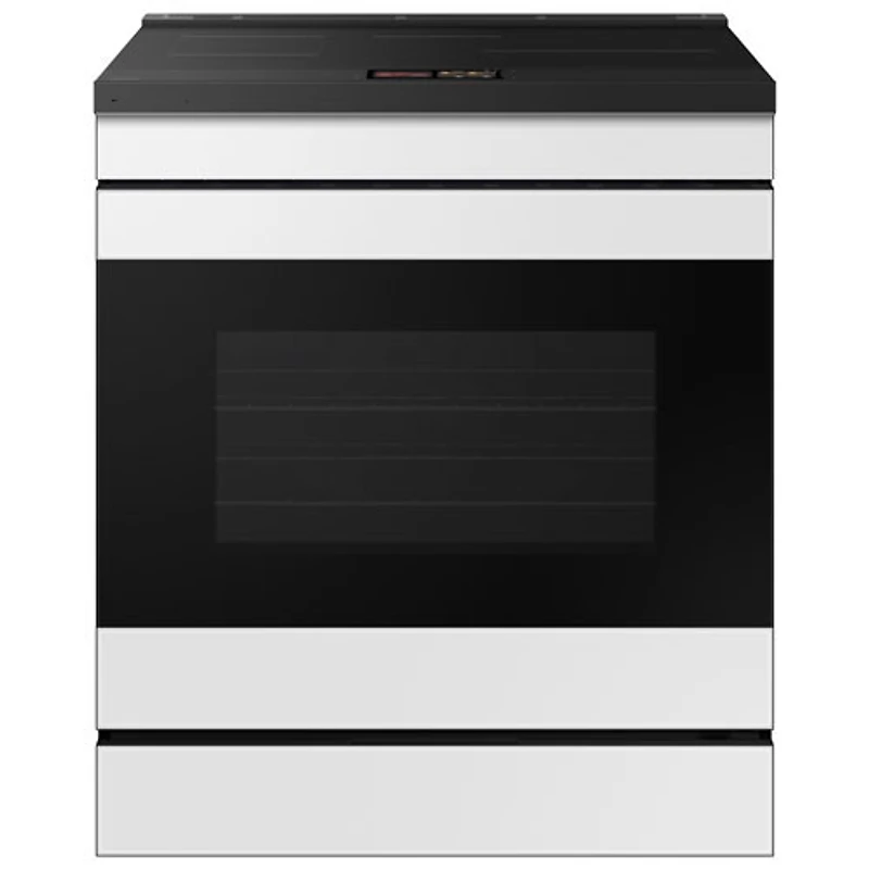 Open Box - Samsung 30" 6.3 Cu. Ft. True Convection Slide-In Induction Range (NSI6DB990012AC) - White Glass - Perfect Condition