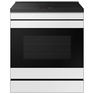 Open Box - Samsung 30" 6.3 Cu. Ft. True Convection Slide-In Induction Range (NSI6DB990012AC) - White Glass - Perfect Condition