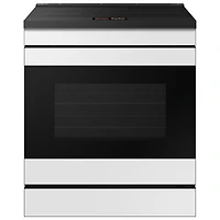 Open Box - Samsung 30" 6.3 Cu. Ft. True Convection Slide-In Induction Range (NSI6DB990012AC) - White Glass - Perfect Condition