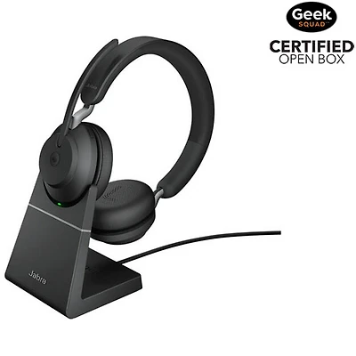 Open Box - Jabra Evolve2 65 On-Ear Passive Noise Cancelling Truly Wireless Bluetooth 5.0 Headset with Mic (26599-989-889)