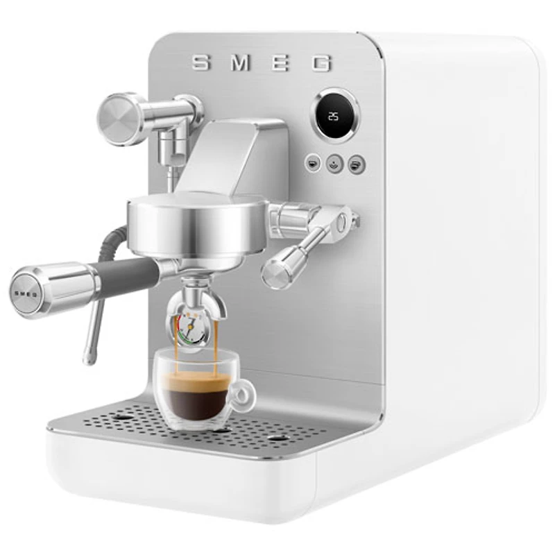 Machine à espresso manuelle MiniExpress de Smeg - Blanc mat