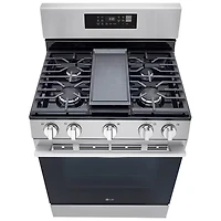 LG 30" 6.3 Cu. Ft. Fan Convection 5-Burner Freestanding Gas Air Fry Range (LRGN6325X) - Stainless Steel