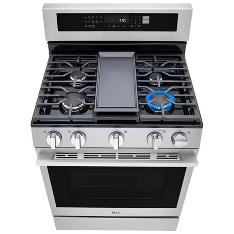 LG 30" 6.3 Cu. Ft. Fan Convection 5-Burner Freestanding Gas Air Fry Range (LRGN6325X) - Stainless Steel