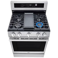 LG 30" 6.3 Cu. Ft. Fan Convection 5-Burner Freestanding Gas Air Fry Range (LRGN6325X) - Stainless Steel