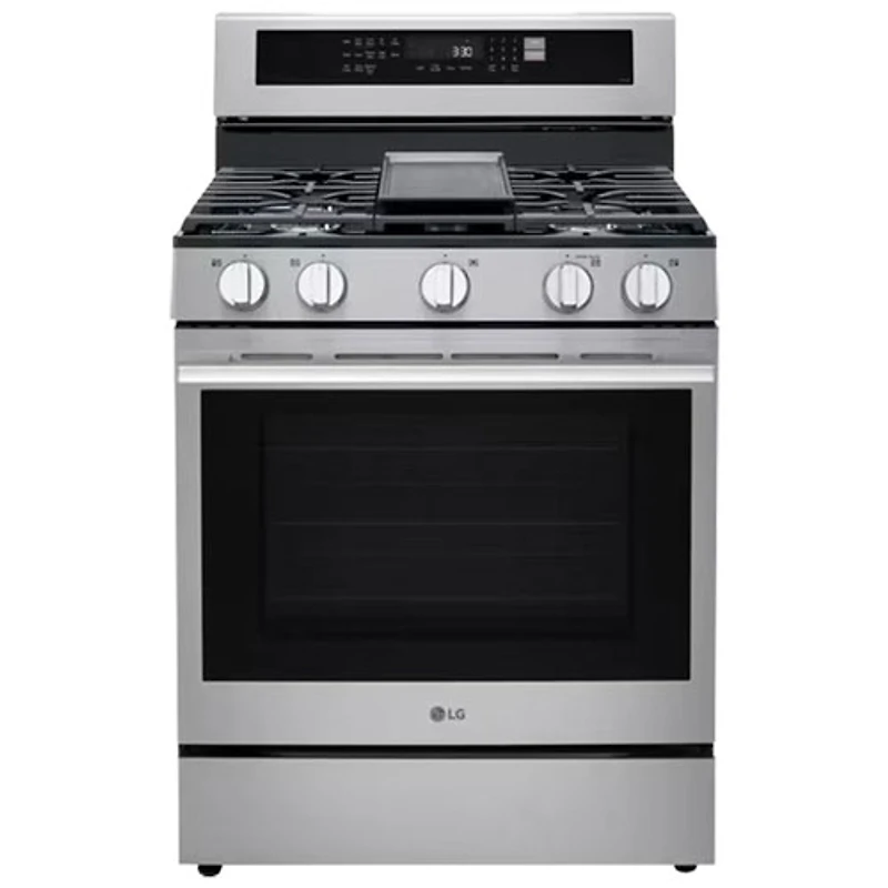 LG 30" 6.3 Cu. Ft. Fan Convection 5-Burner Freestanding Gas Air Fry Range (LRGN6323Y) - Stainless Steel