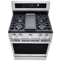 LG 30" 6.3 Cu. Ft. Fan Convection 5-Burner Freestanding Gas Air Fry Range (LRGN6323Y) - Stainless Steel