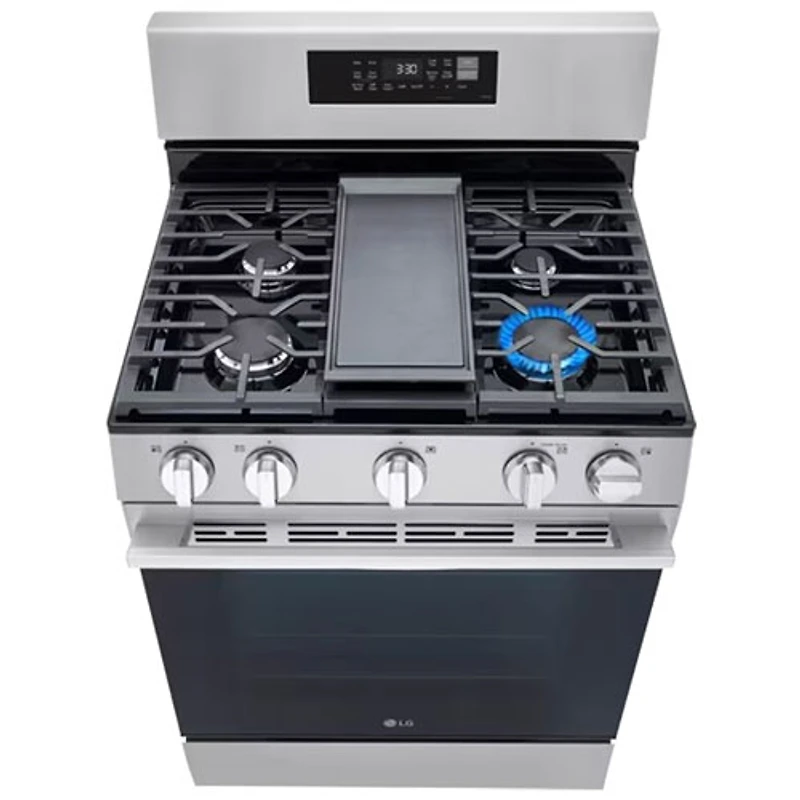 LG 30" 6.3 Cu. Ft. Fan Convection 5-Burner Freestanding Gas Air Fry Range (LRGN6323Y) - Stainless Steel