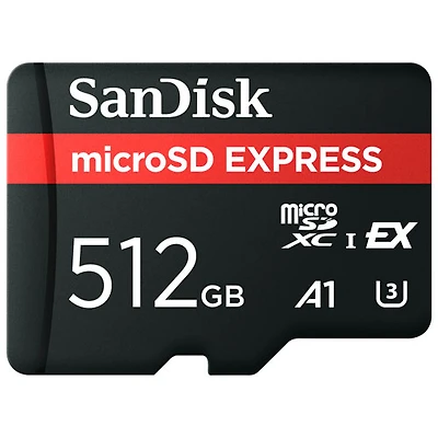 Carte mémoire microSD Express UHS-I de 512 Go et de 880 Mo/s de SanDisk