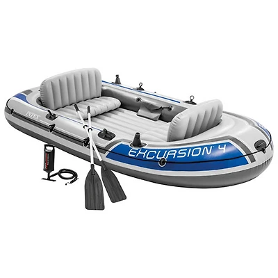 Bateau gonflable de 10 pi pour 4 personnes avec rames Excursion d'Intex - Bleu