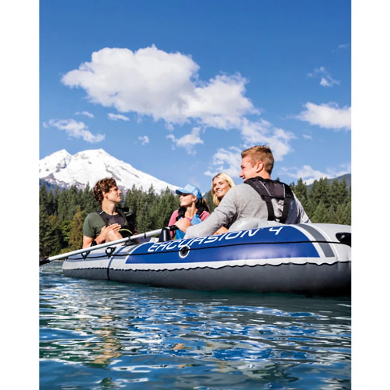 Bateau gonflable de 10 pi pour 4 personnes avec rames Excursion d'Intex - Bleu