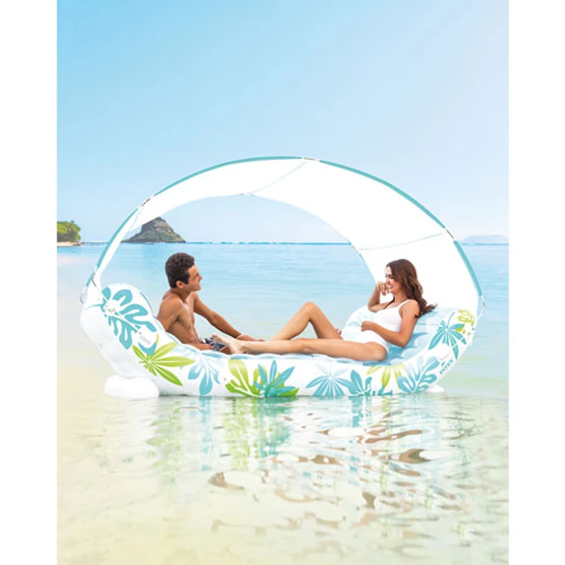 Chaise longue gonflable tropicale à auvent d'Intex avec pare-soleil