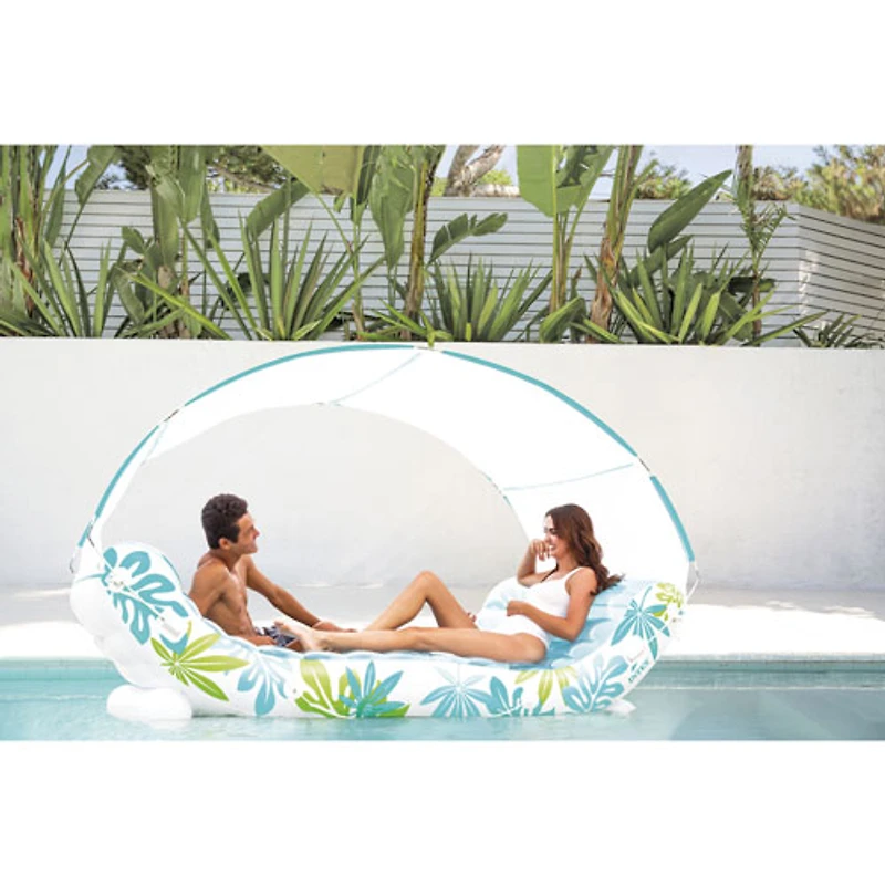 Chaise longue gonflable tropicale à auvent d'Intex avec pare-soleil