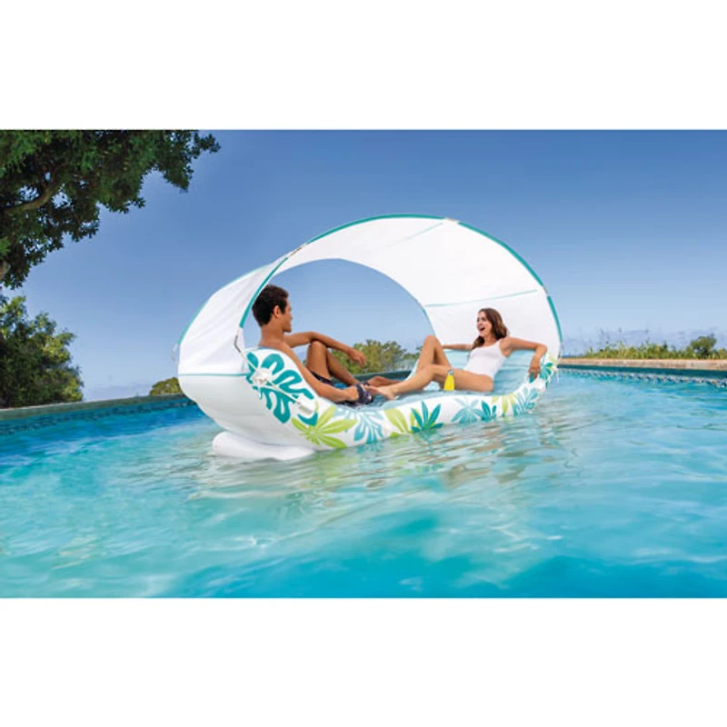 Chaise longue gonflable tropicale à auvent d'Intex avec pare-soleil
