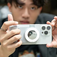 ShiftCam SnapPocket Smartphone Magnetic Mount Light with Mirror - Stone
