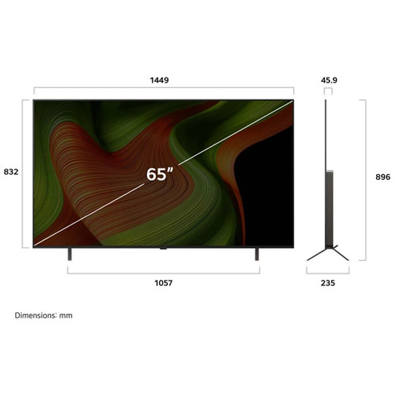 Téléviseur intelligent DELO HDR UHD 4K B5 de 65 po de LG (OLED65B5PUA) - 2025