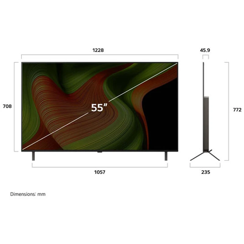 Téléviseur intelligent DELO HDR UHD 4K B5 de 55 po de LG (OLED55B5PUA) - 2025