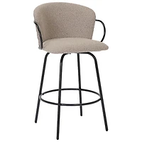 !Nspire Kalani Contemporary Counter Height Swivel Barstool - Set of 2 - Warm Grey