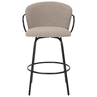 !Nspire Kalani Contemporary Counter Height Swivel Barstool - Set of 2 - Warm Grey
