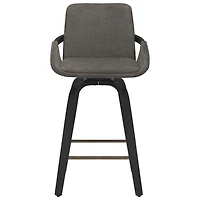 !NSpire Parker Contemporary Counter Height Swivel Barstool - Set of 2 - Charcoal