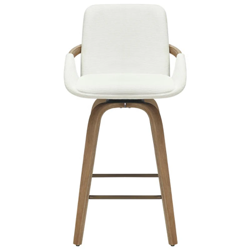 !NSpire Parker Contemporary Counter Height Swivel Barstool - Set of 2 - Ivory