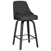 !NSpire Oakley Contemporary Counter Height Swivel Barstool - Set of 2 - Charcoal