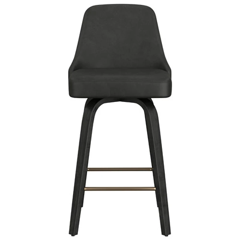 Tabouret de bar contemporain pivotant à hauteur de comptoir Oakley de !NSpire - Ensemble de 2 - Anthracite