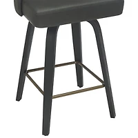 !NSpire Oakley Contemporary Counter Height Swivel Barstool - Set of 2 - Charcoal