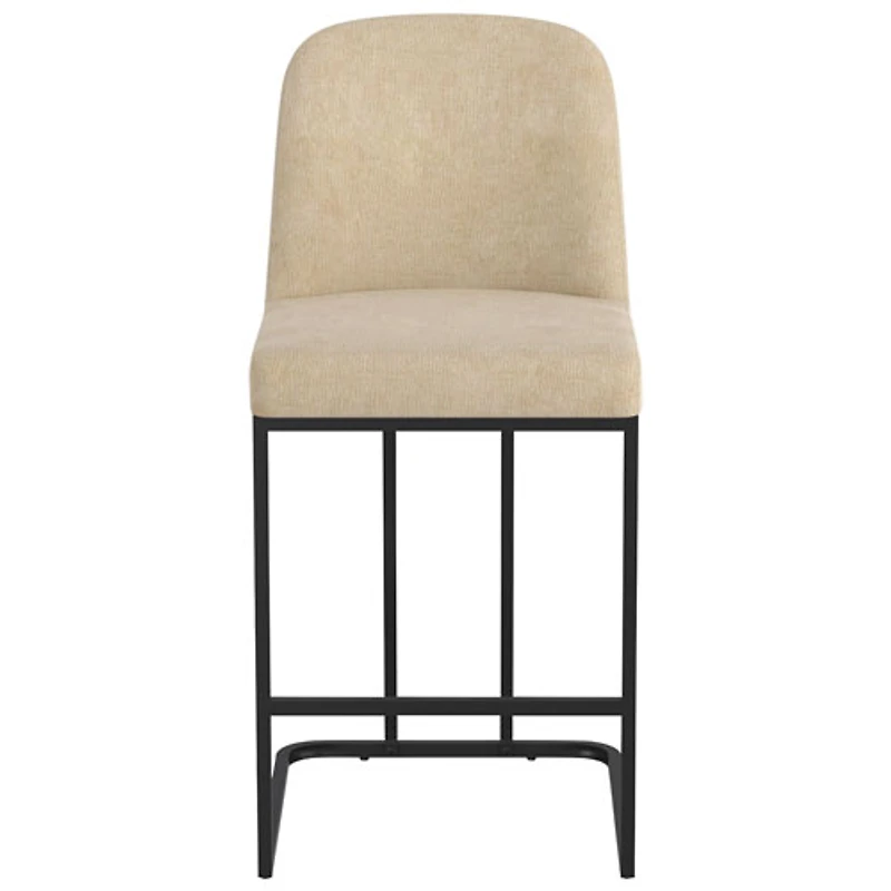 Tabouret de bar contemporain à hauteur de comptoir Dario de !NSpire - Ensemble de 2 - Beige
