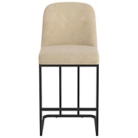 Tabouret de bar contemporain à hauteur de comptoir Dario de !NSpire - Ensemble de 2 - Beige