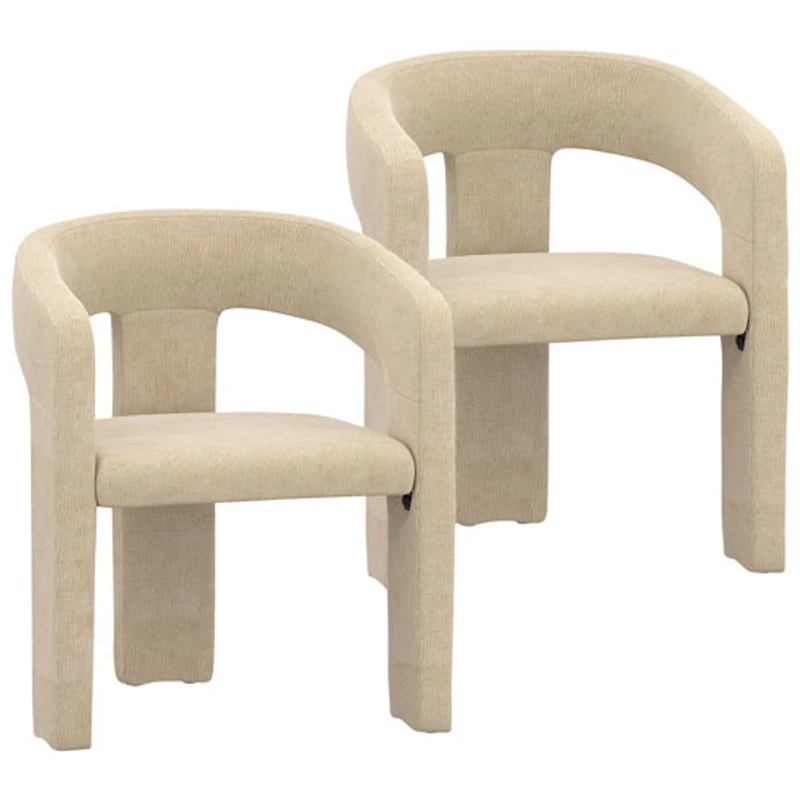 Chaise de salle à manger contemporaine en tissu Amara de !Nspire - Ensemble de 2 - Beige